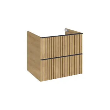 Atlantic wastafelonderkast Orion geribbeld eik/zwart 60 x 46 x 53 cm