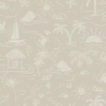 Vliesbehang Sunset island taupe (dessin 139737)