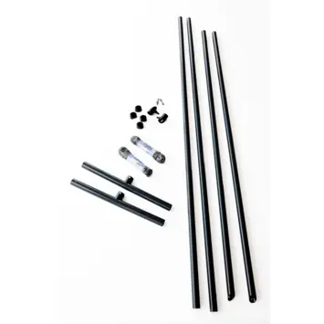 Giardino drooglijn met paal ø 60 mm x 240 cm, 2 stuks zwart