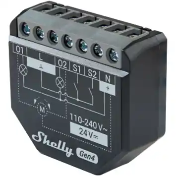 Shelly 2PM Gen4 slimme schakelaar & energiemeter WiFi (2-kanaals)