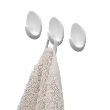 Tiger ophang haak Baseline Oval Large wit ABS set van 3