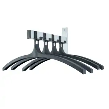 V-Part wandkapstok HIQ 4 incl. 4 hangers - aluminiumgrijs / zwart
