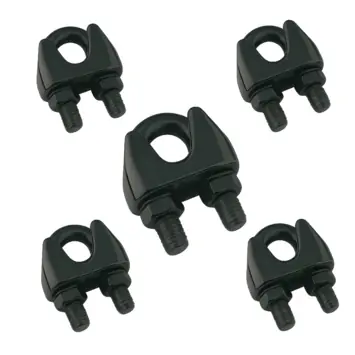 Staaldraad klemset 4mm RVS Zwart 5st