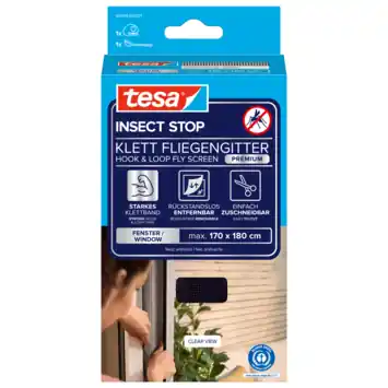 tesa Insect Stop raamhor Comfort Easy On/Easy Off 170 x 180 cm antraciet