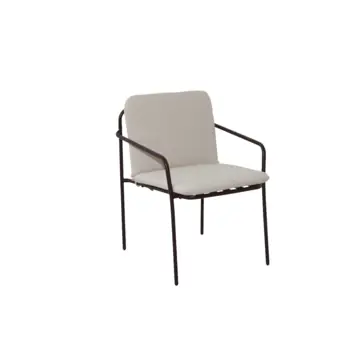 Tuinstoel Sol burgundy/beige staal