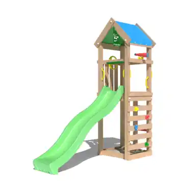Speeltoestel Jungle Gym Patio douglas met glijbaan groen