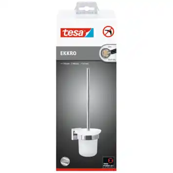 Tesa Ekkro toiletborstelset hoogglans verchroomd metaal en gesatineerd glas