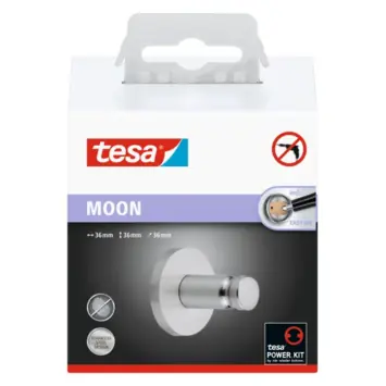 Tesa Moon handdoekhaak RVS