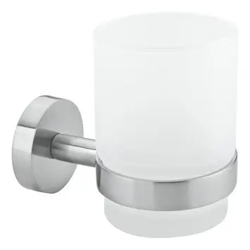Tesa Moon bekerhouder RVS gesatineerd glas