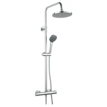 Atlantic regendoucheset Asher met handdouche 3 standen en thermostaatkraan chroom - hartafstand kraan 15 cm