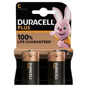 Duracell Batterij C Alkaline Plus 2 stuks
