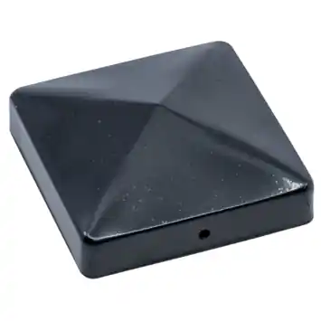 Afdekkap piramide tuinpaal zwart verzinkt 9x9 cm