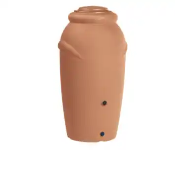 Waterform regenton Aquacan 210L terracotta kunststof 59,6 x 56 x 113 cm met plantenbak