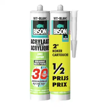 Bison duopack acrylaatkit 30 minuten wit koker 300ml