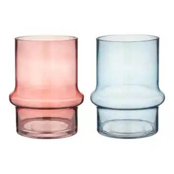 Vaas glas bruin blauw 17x17x21cm