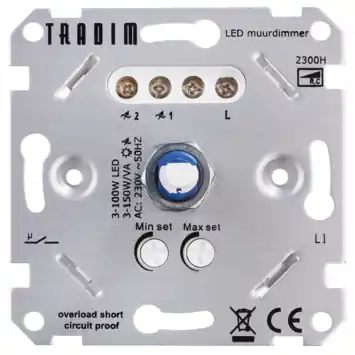 Tradim LED inbouwdimmer 150W/VA - 100W
