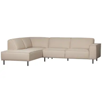 WOOOD hoekbank Roman beige geweven stof met verlenging links