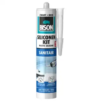 Bison siliconenkit sanitair zwart koker 300 ml