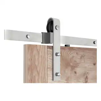 Schuifdeursysteem industrieel RVS complete set met hangrollen