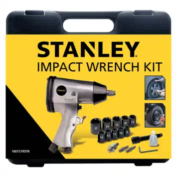 Stanley pneumatische slagmoersleutel + 16-delige accessoireset