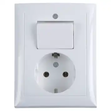 Berker S.1 Geaard Stopcontact met Wisselschakelaar Wit