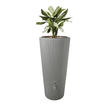 Garantia regenton Linus 2 in 1 met plantenbak 220 L grijs kunststof 58 x 58 x 122 cm