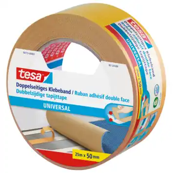 Tesa Universal dubbelzijdig kleefband 25 m x 50 mm