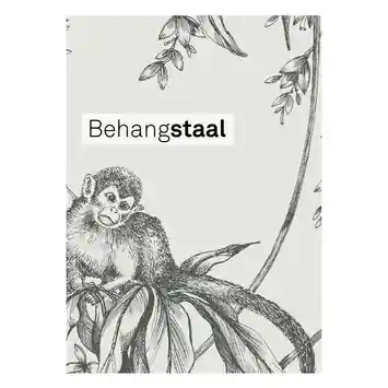 Behangstaal vliesbehang saimiri antraciet aapje (dessin 106157)