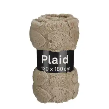 Fleece plaid hart bruin 130 x 180 cm