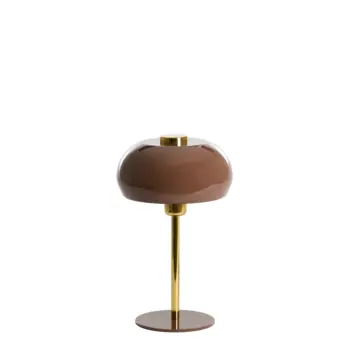tafellamp Joe glans donkerbruin met goud Ø22 x 34cm