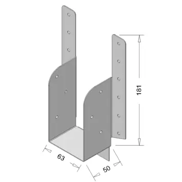 Waelbers raveeldrager met strip 190 x 63 mm verzinkt