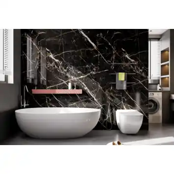 Wandpaneel kunststof Allora zwart marmer glans 260x90 cm, dikte 5mm 2,34 m²