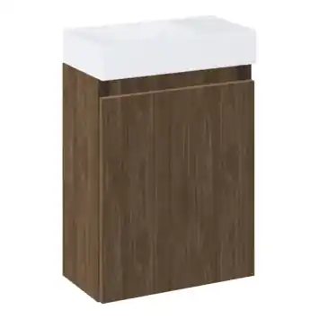 Atlantic toiletmeubel Imani walnoot met witte wastafel 22,2 × 40,2 × 58 cm