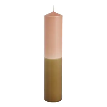 Dip-dye kaars stearine roze bruin- h25xd5cm