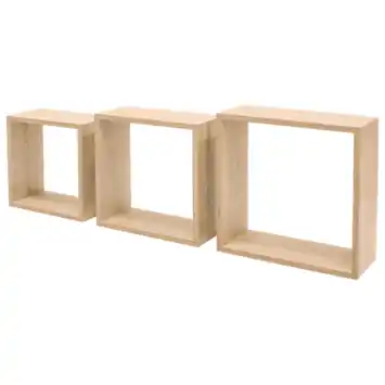 Duraline wandkubus eiken set van 3 stuks