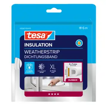 Tesa Tochtband D-profiel zelfklevend wit 6m