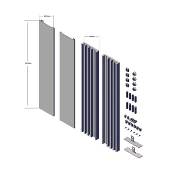 Universele muursteun 85 cm RAL 9010 wit set van 2 stuks