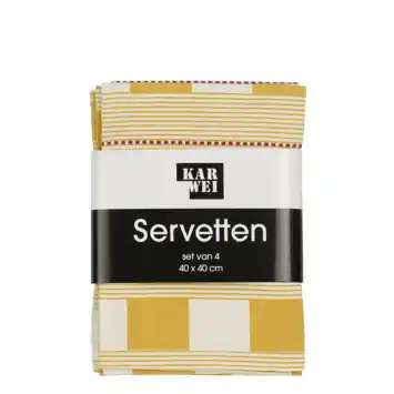 Servet block oker 4 stuks - l40xb40cm
