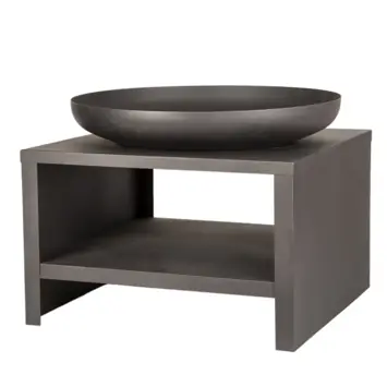 Vuurschaal met houtopslag zwart 80 cm