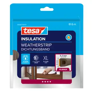 Tesa Tochtband D-profiel zelfklevend bruin 6m