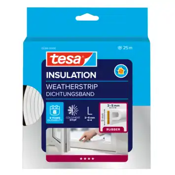 Tesa Tochtband P-profiel zelfklevend wit 25m